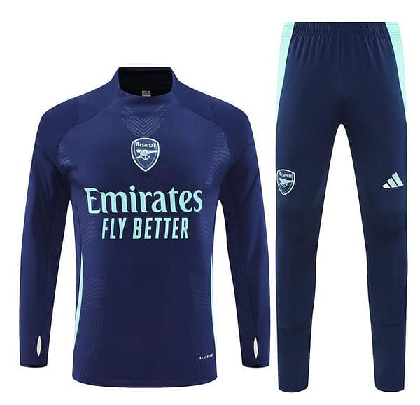 24/25 Arsenal Blue Half Zipper Jacket+Long Pants - Image 18