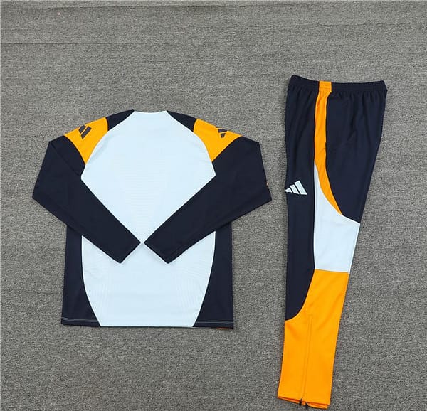 24/25 Real Madrid Light Blue/Navy/Orange Half Zipper Jacket+Long Pants - Image 8