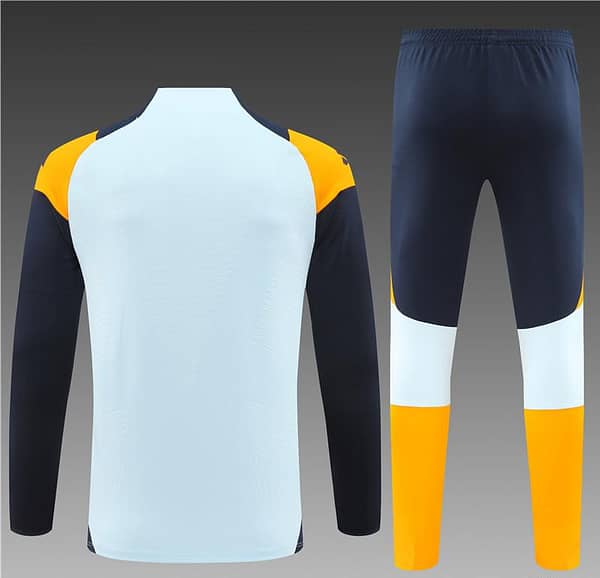 24/25 Real Madrid Light Blue/Navy/Orange Half Zipper Jacket+Long Pants - Image 16