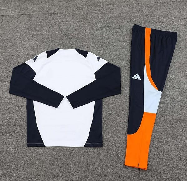 24/25 Real Madrid White/Navy/Orange Half Zipper Jacket+Long Pants - Image 14