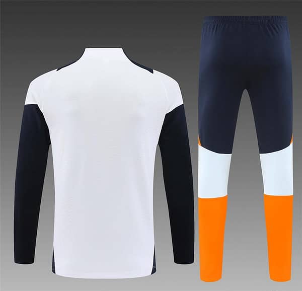 24/25 Real Madrid White/Navy/Orange Half Zipper Jacket+Long Pants - Image 16
