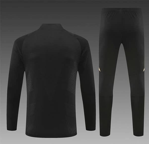 24/25 Real Madrid Black/Golden Half Zipper Jacket+Long Pants - Image 15