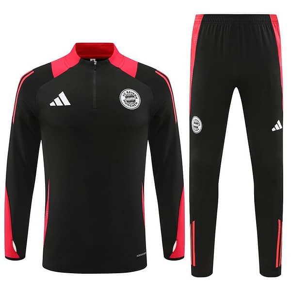 24/25 Bayern Munich Black Half Zipper Jacket+Long Pants - Image 20