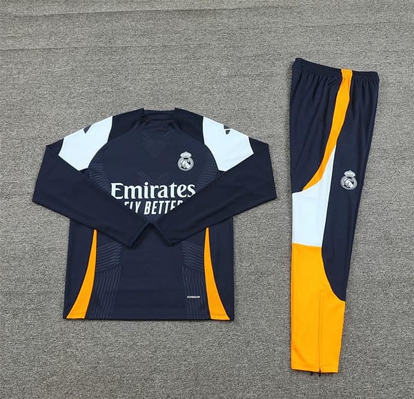 24/25 Real Madrid Navy Half Zipper Jacket+Long Pants - Image 14