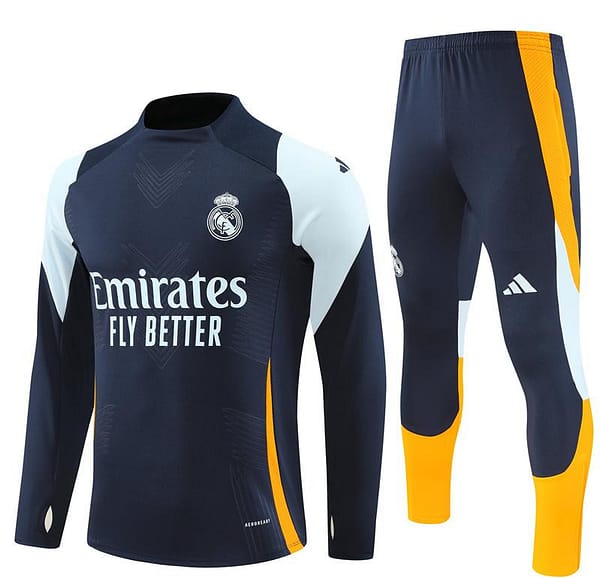 24/25 Real Madrid Navy Half Zipper Jacket+Long Pants - Image 17