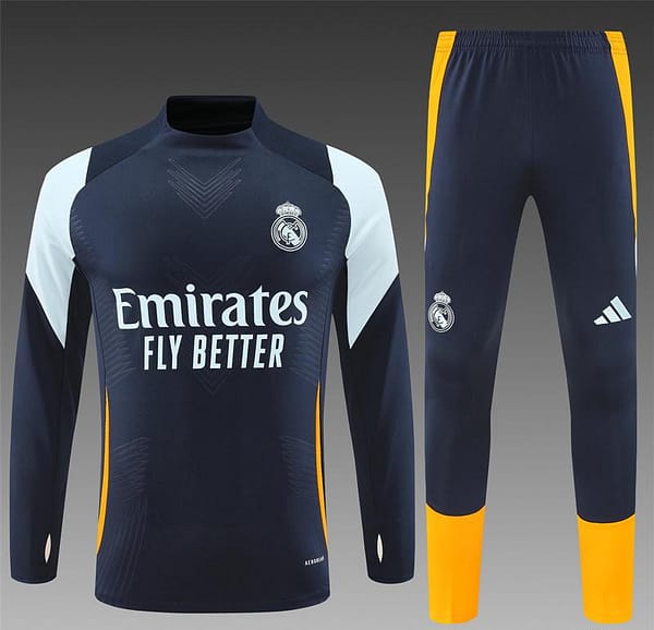 24/25 Real Madrid Navy Half Zipper Jacket+Long Pants - Image 18