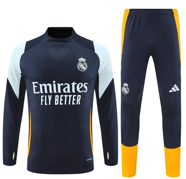 24/25 Real Madrid Navy Half Zipper Jacket+Long Pants - Image 19