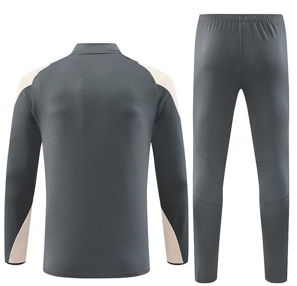 24/25 Real Madrid Grey/Khaki Half Zipper Jacket+Long Pants - Image 14