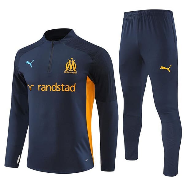 24/25 Olympique Marseille Navy Orange Zipper Jacket+Long Pants - Image 17