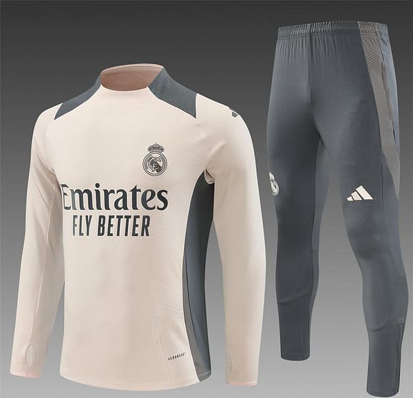 24/25 Real Madrid khaki Half Zipper Jacket+Long Pants
