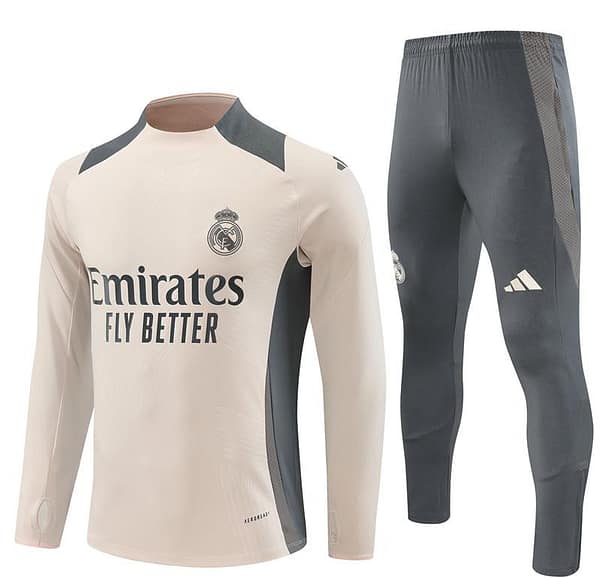24/25 Real Madrid khaki Half Zipper Jacket+Long Pants - Image 17