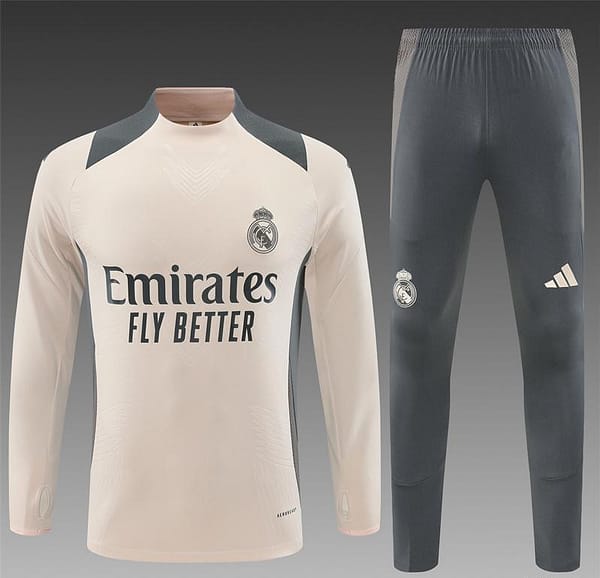 24/25 Real Madrid khaki Half Zipper Jacket+Long Pants - Image 18