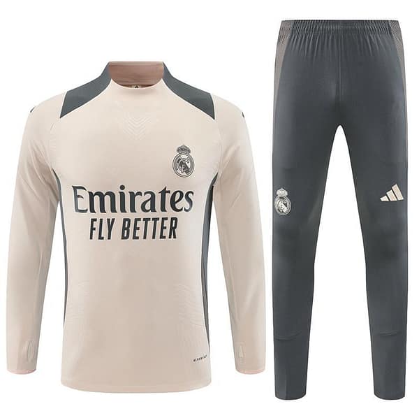 24/25 Real Madrid khaki Half Zipper Jacket+Long Pants - Image 19