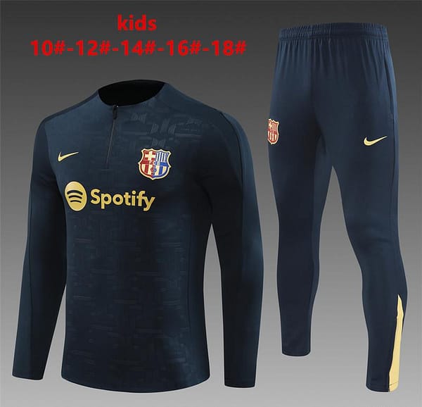24/25 Kids Barcelona Blue Special Half Zipper Jacket+Long Pants