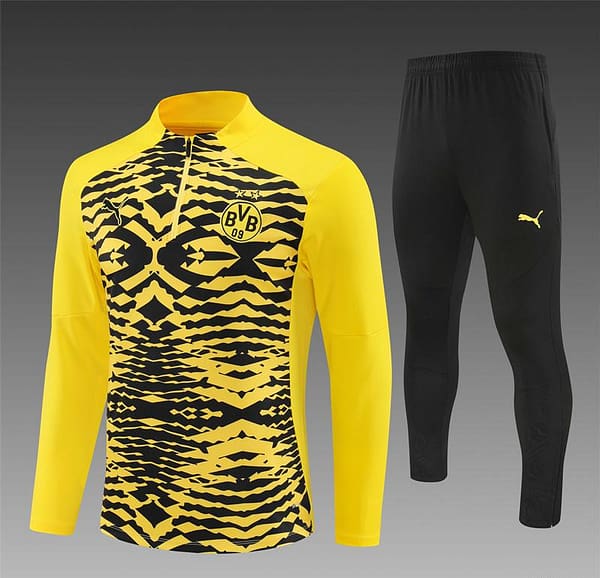 24/25 Borussia Dortmund Yellow/Black  Half Zipper Jacket+Long Pants