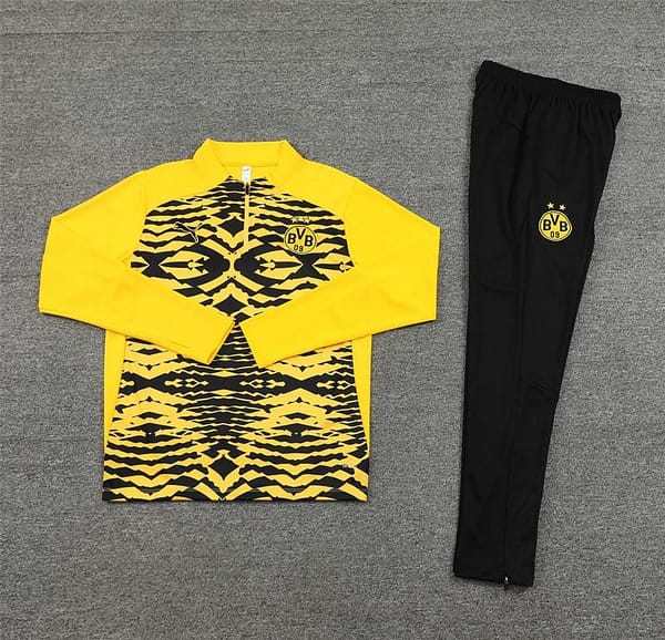 24/25 Borussia Dortmund Yellow/Black  Half Zipper Jacket+Long Pants - Image 11