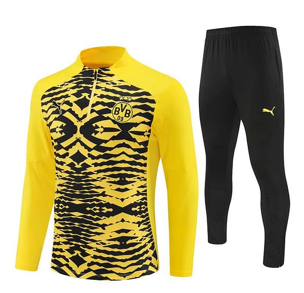 24/25 Borussia Dortmund Yellow/Black  Half Zipper Jacket+Long Pants - Image 15