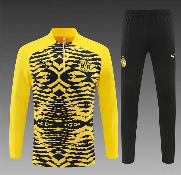 24/25 Borussia Dortmund Yellow/Black  Half Zipper Jacket+Long Pants - Image 16
