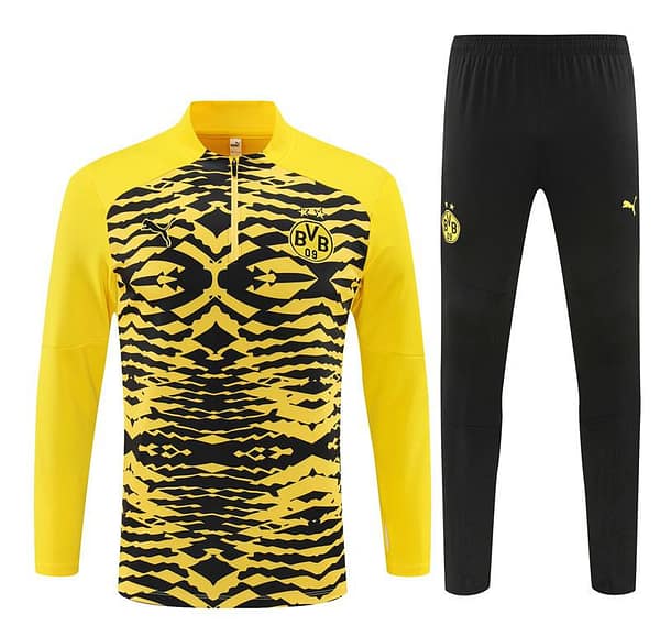 24/25 Borussia Dortmund Yellow/Black  Half Zipper Jacket+Long Pants - Image 17
