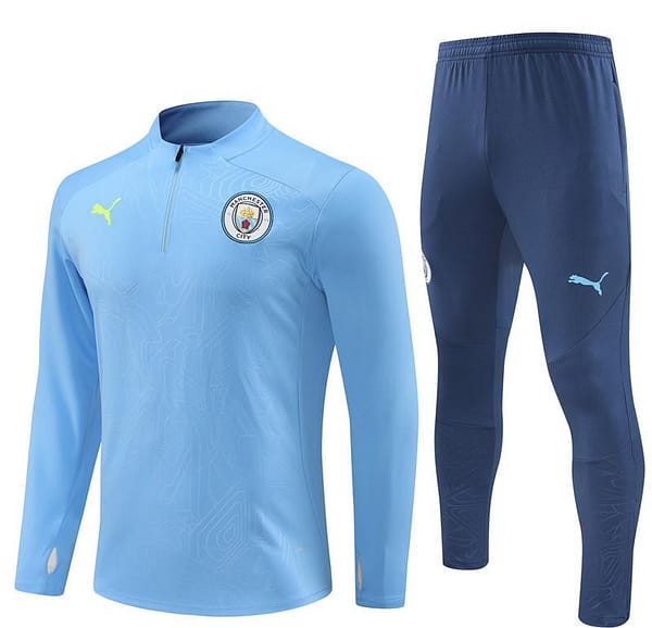24/25 Manchester City Sky Blue Half Zipper Jacket+Long Pants - Image 15