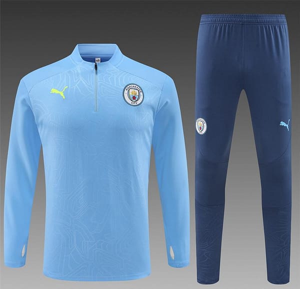 24/25 Manchester City Sky Blue Half Zipper Jacket+Long Pants - Image 16