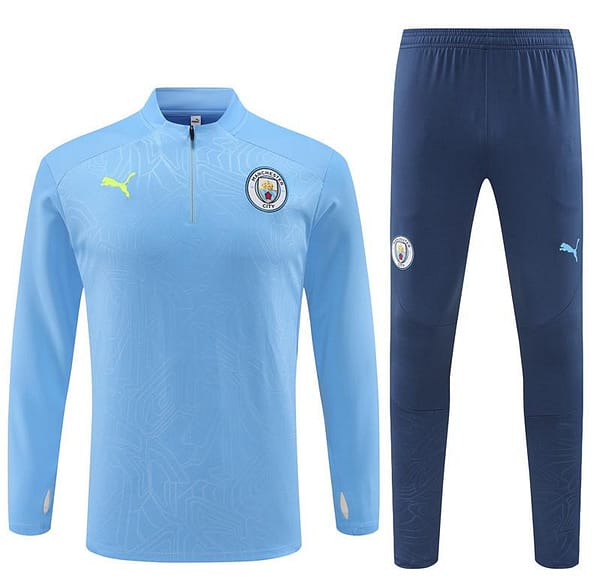 24/25 Manchester City Sky Blue Half Zipper Jacket+Long Pants - Image 17