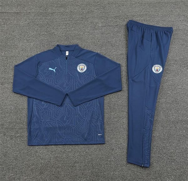 24/25 Manchester City Navy Half Zipper Jacket+Long Pants - Image 12