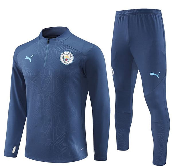 24/25 Manchester City Navy Half Zipper Jacket+Long Pants - Image 15