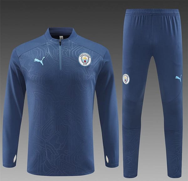 24/25 Manchester City Navy Half Zipper Jacket+Long Pants - Image 16
