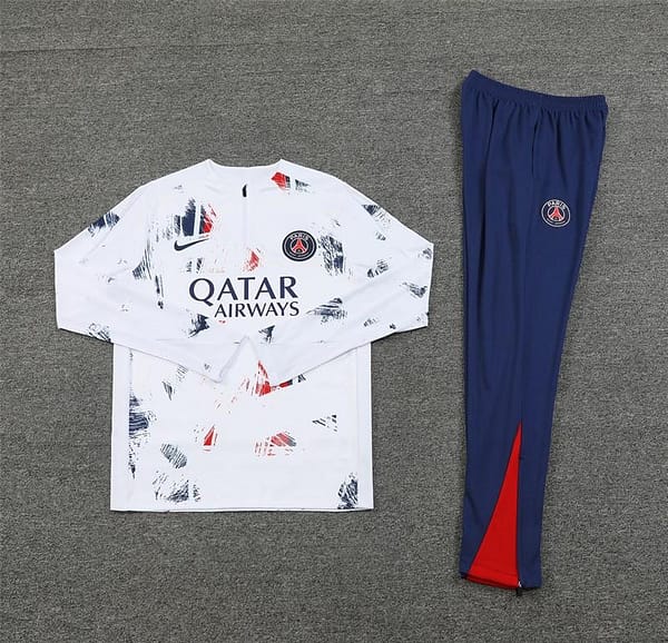 24/25 PSG White Camouflage Navy Half Zipper Jacket+Long Pants - Image 12
