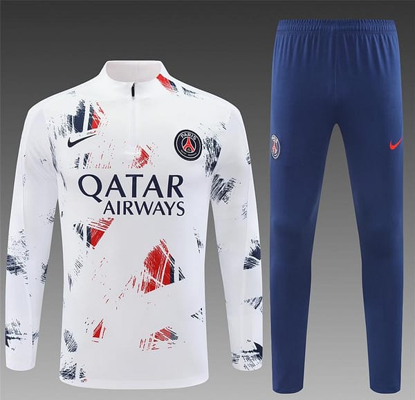 24/25 PSG White Camouflage Navy Half Zipper Jacket+Long Pants - Image 16