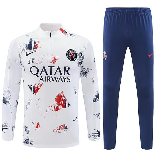 24/25 PSG White Camouflage Navy Half Zipper Jacket+Long Pants - Image 17