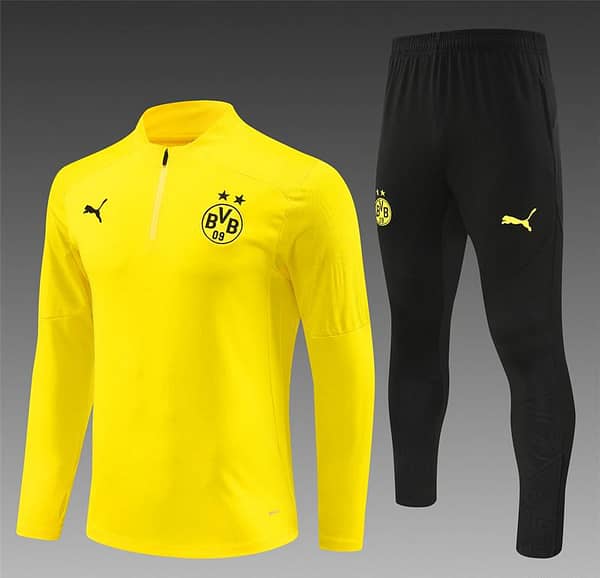 24/25 Borussia Dortmund Yellow Half Zipper Jacket+Long Pants