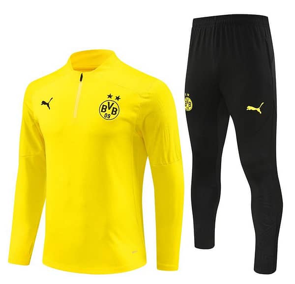 24/25 Borussia Dortmund Yellow Half Zipper Jacket+Long Pants - Image 16