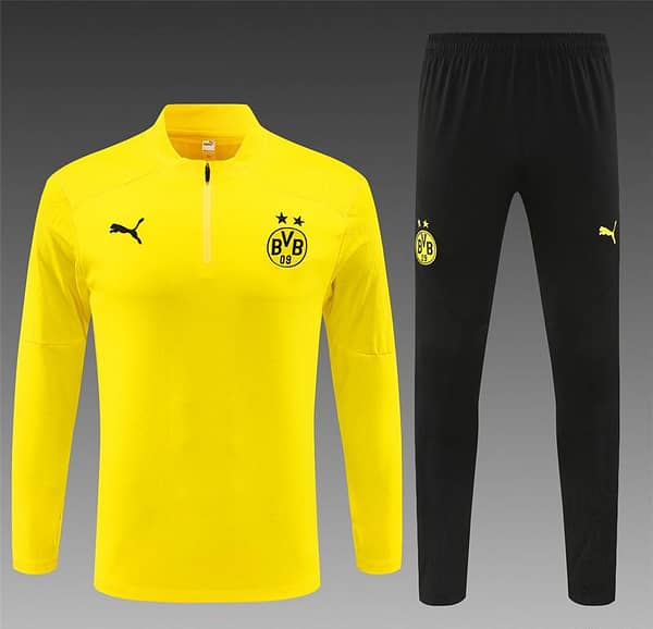 24/25 Borussia Dortmund Yellow Half Zipper Jacket+Long Pants - Image 17