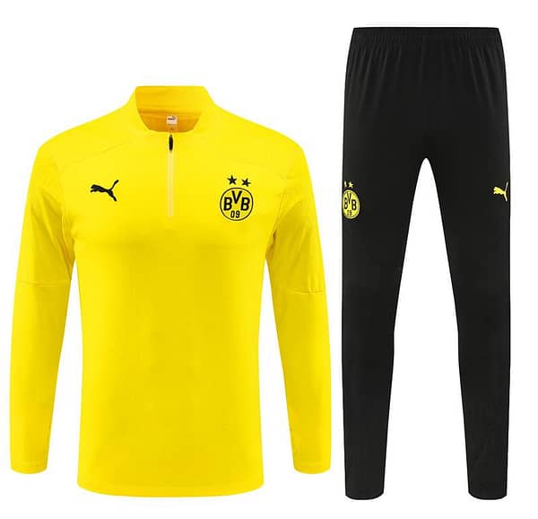 24/25 Borussia Dortmund Yellow Half Zipper Jacket+Long Pants - Image 18