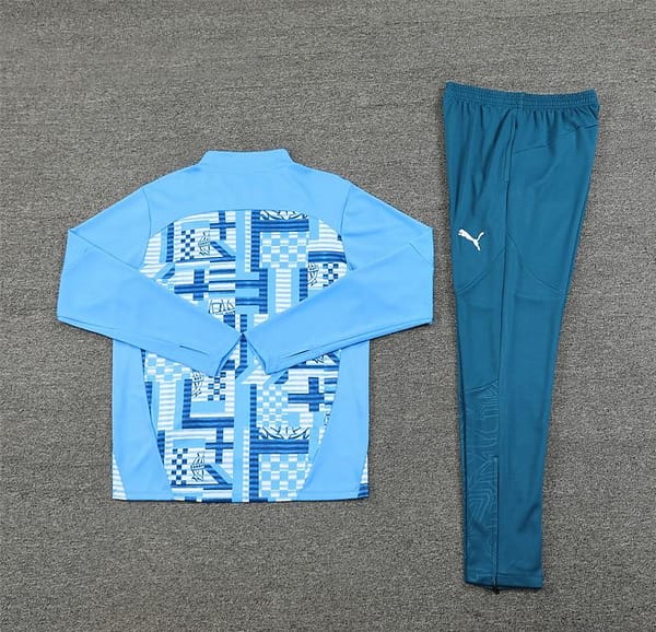 24/25 Olympique Marseille Blue Camouflage Half Zipper Jacket+Long Pants - Image 14