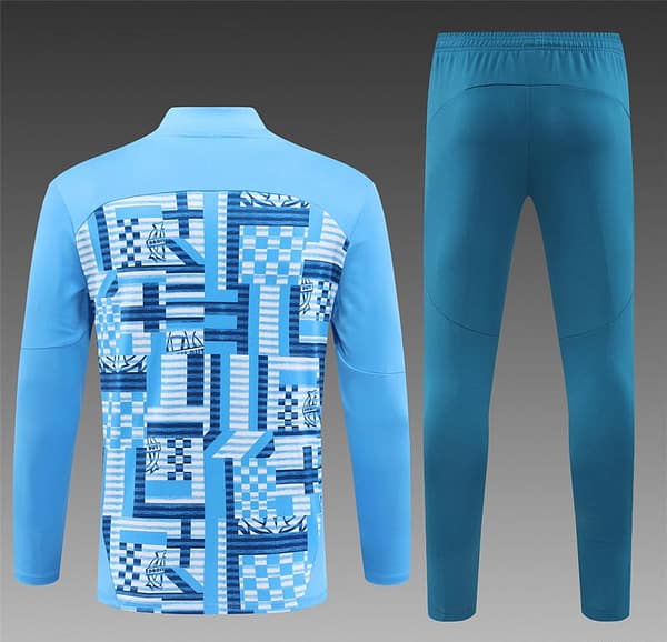 24/25 Olympique Marseille Blue Camouflage Half Zipper Jacket+Long Pants - Image 15
