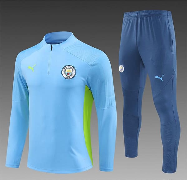 24/25 Manchester City Sky Blue Half Zipper Jacket+Long Pants