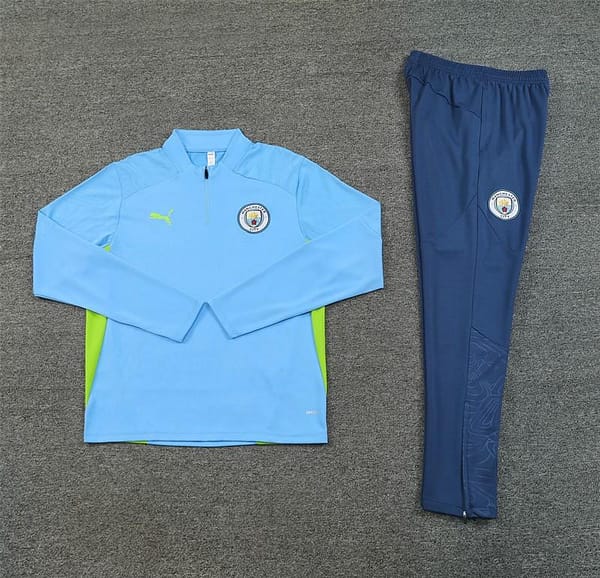 24/25 Manchester City Sky Blue Half Zipper Jacket+Long Pants - Image 16