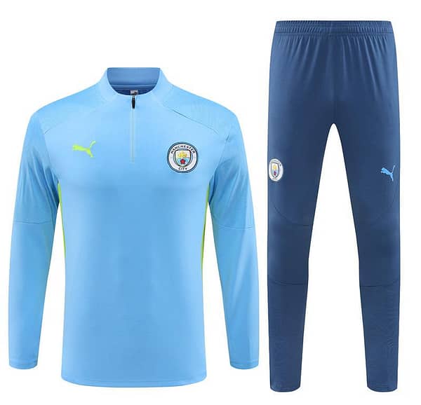 24/25 Manchester City Sky Blue Half Zipper Jacket+Long Pants - Image 21
