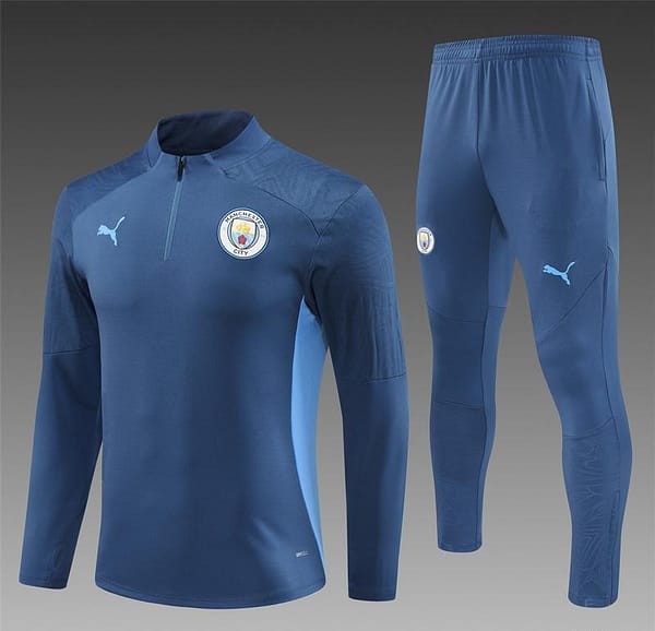 24/25 Manchester City Blue Half Zipper Jacket+Long Pants