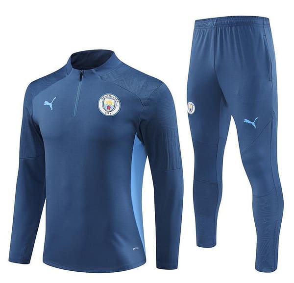 24/25 Manchester City Blue Half Zipper Jacket+Long Pants - Image 19
