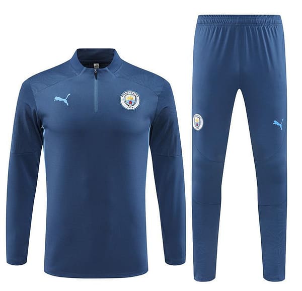 24/25 Manchester City Blue Half Zipper Jacket+Long Pants - Image 21