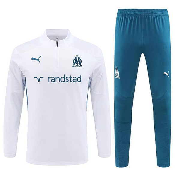 24/25 Olympique Marseille White Half Zipper Jacket+Long Pants - Image 21