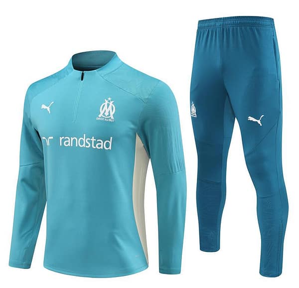 24/25 Olympique Marseille Lake Green Half Zipper Jacket+Long Pants - Image 18