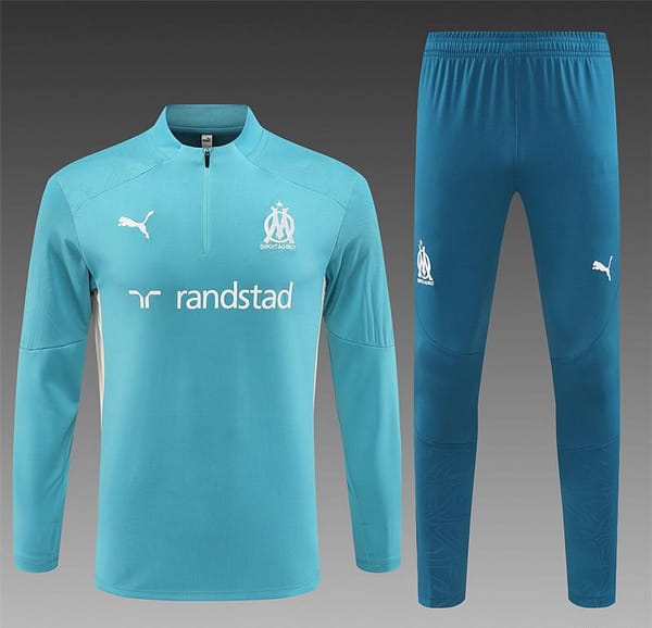 24/25 Olympique Marseille Lake Green Half Zipper Jacket+Long Pants - Image 19