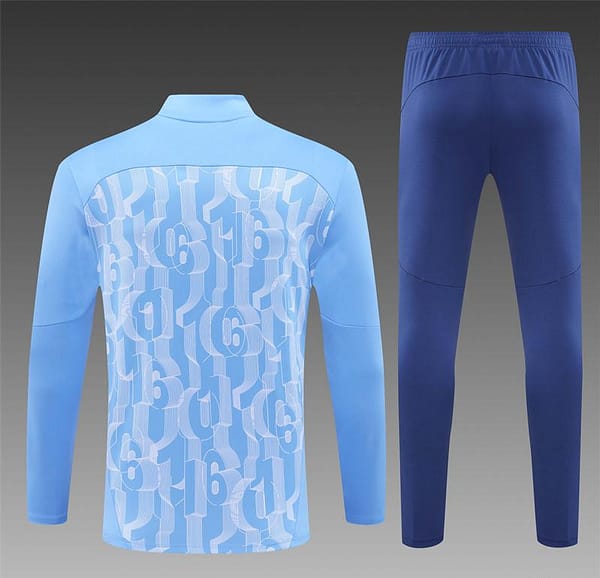 24/25 Manchester City Light Blue Half Zipper Jacket+Long Pants - Image 14