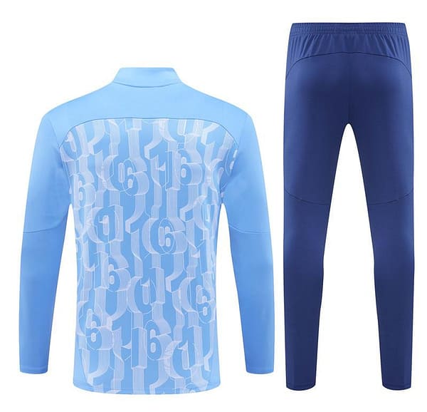 24/25 Manchester City Light Blue Half Zipper Jacket+Long Pants - Image 15