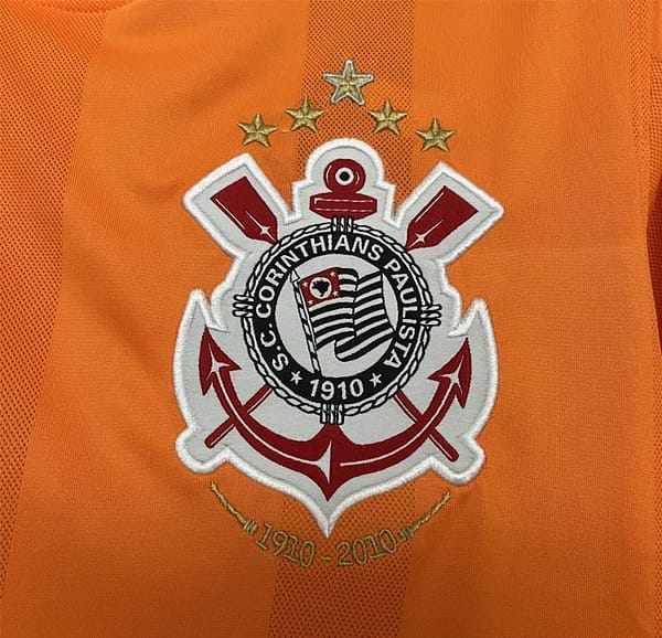 2010 Retro Corinthians Goalkeeper Orange Jersey - Image 9